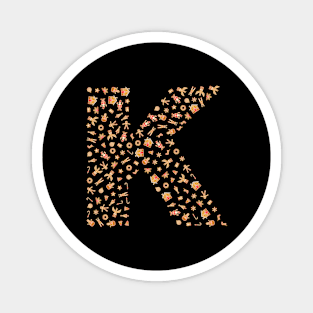 Letter K Initial Christmas Decorations Gingerbread Magnet